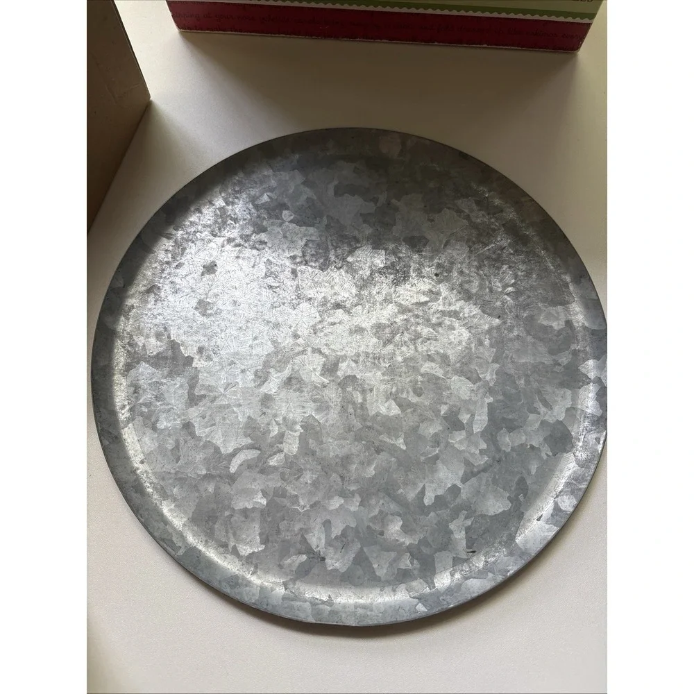 CANDLE GIFT SET-Galvanized Metal House&Trivet with Pine Tree Candles NEW-RARE